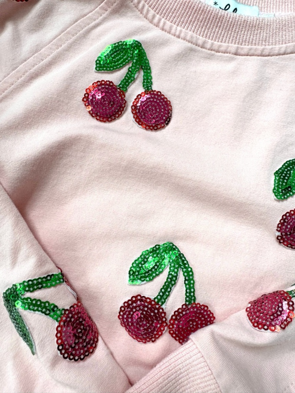 Lola + The Boys Pink Cherry Sequin Kids Set - 4 - Picture 3 of 4